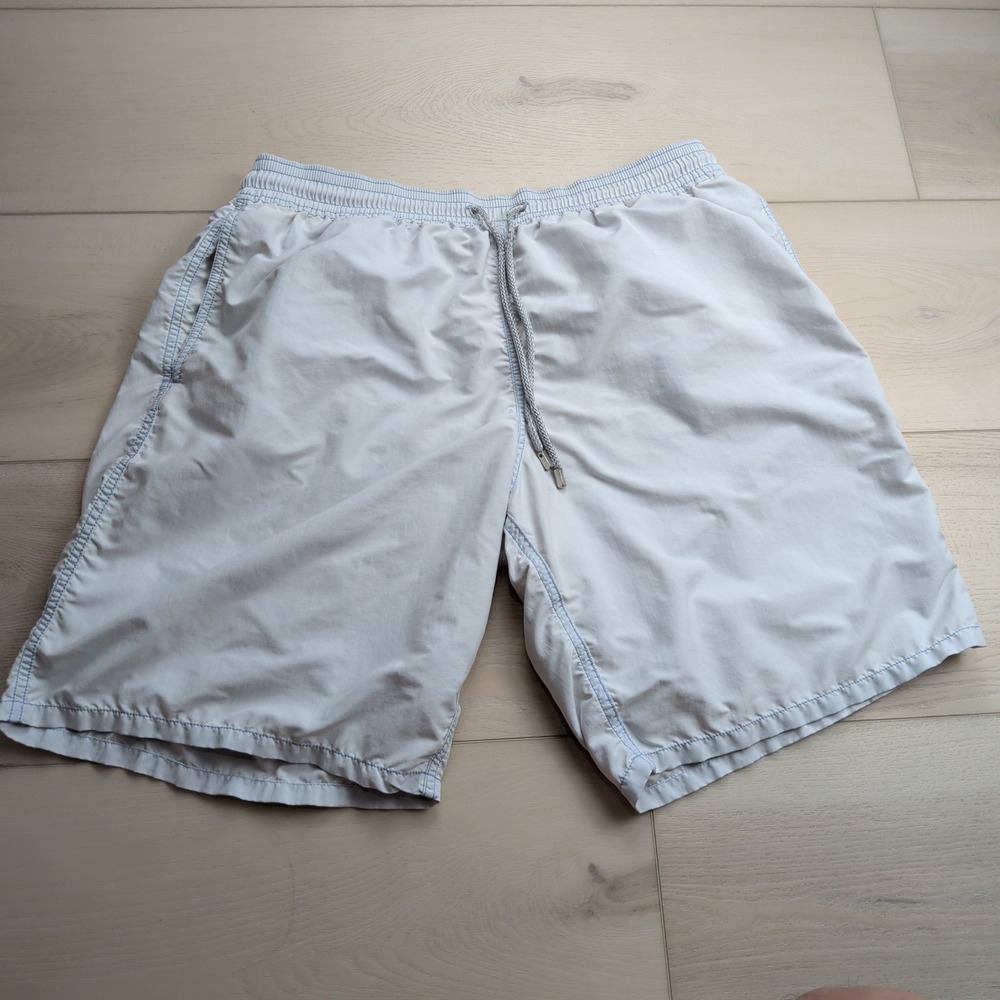 Vilebrequin Swim Trunks Mens XXL Light Blue Board Shorts Drawstring Mesh Lined